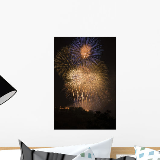 Multiple explosion over castle Spilberk Wall Mural