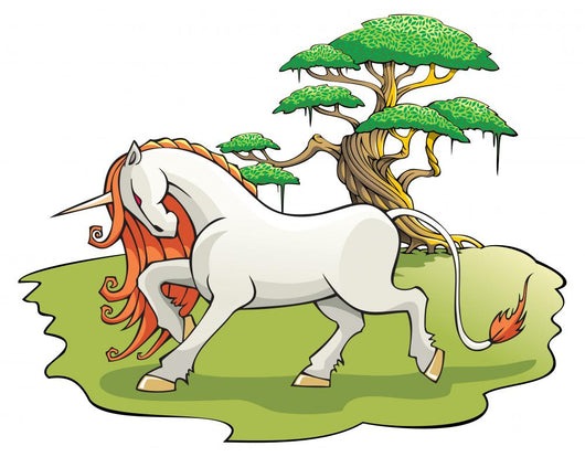 Mythical Unicorn Forest Vector Wall Decal
