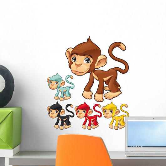 Funny Monkey Vector Character Wall Decal