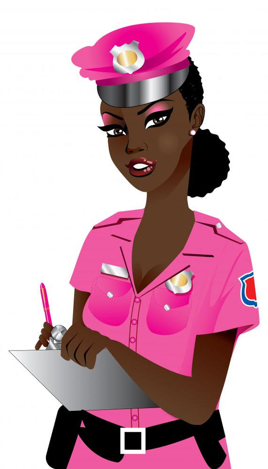 Pink Police Woman Wall Decal