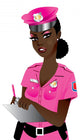 Pink Police Woman Wall Decal