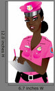 Pink Police Woman Wall Decal