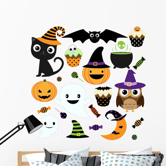 Super Kawaii Halloween Set Wall Decal Stickers Wall Decal