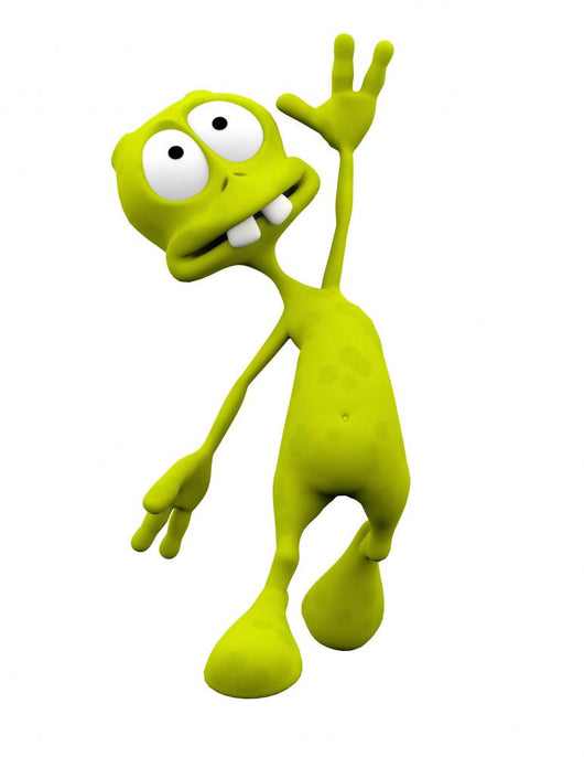 alien cartoon in a moment of happyness Wall Decal