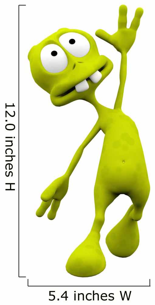 alien cartoon in a moment of happyness Wall Decal