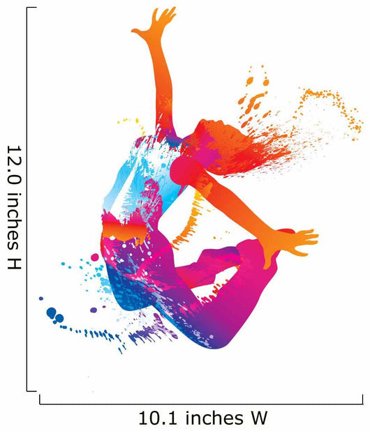 The dancing girl with colorful spots and splashes on white Wall Decal