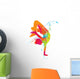The dancing boy with colorful spots and splashes. Vector Wall Decal