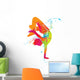 The dancing boy with colorful spots and splashes. Vector Wall Decal