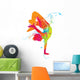 The dancing boy with colorful spots and splashes. Vector Wall Decal