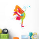 The dancing boy with colorful spots and splashes. Vector Wall Decal