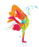The dancing boy with colorful spots and splashes. Vector Wall Decal