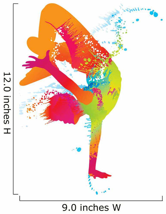 The dancing boy with colorful spots and splashes. Vector Wall Decal