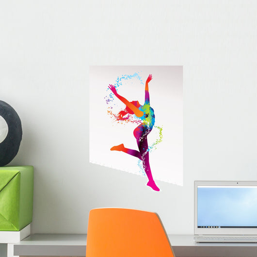 The Dancing Girl With Colorful Spots Wall Decal