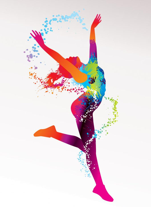 The Dancing Girl With Colorful Spots Wall Decal