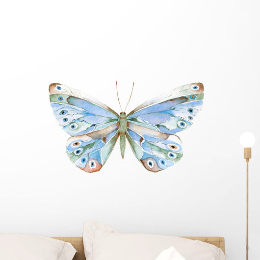 Blue Watercolor Butterfly Wall Decal