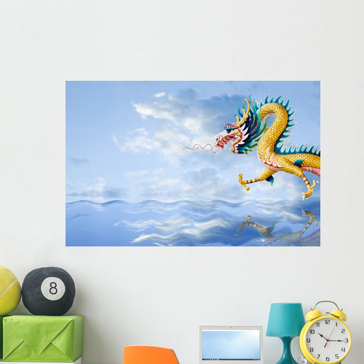 Golden Dragon Flying over