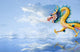 Golden Dragon Flying over