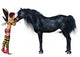 a wonderful black unicorn and her fairy Wall Decal