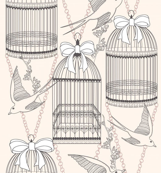Seamless Pattern with Birdcages Wall Decal