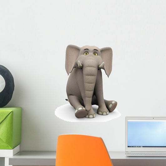 Elephante Cartoon Sit Pose