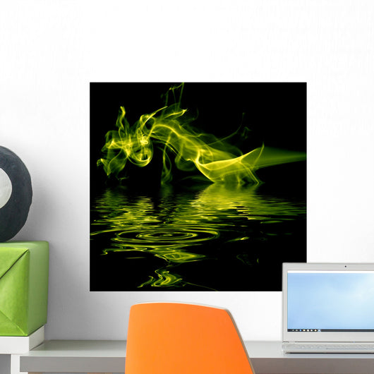 abstract colored smoke in a black background Wall Mural
