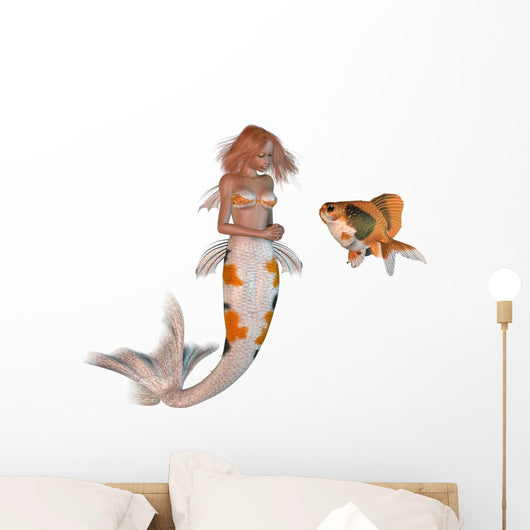 Goldfish Koi Mermaid Wall Decal