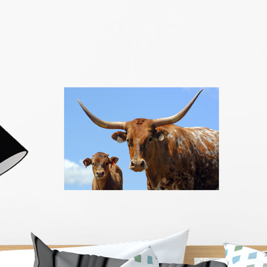 Longhorn Cattle Wall Mural