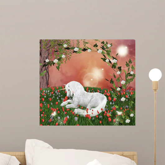 Bellissimo Unicorno Una Radura Wall Decal