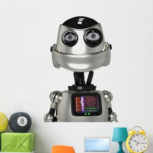 Funny Robot Portrait Wall Decal