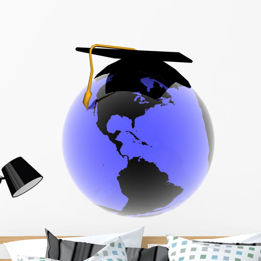 Illustration Blue Glass World Wall Decal
