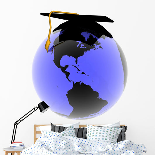 Illustration Blue Glass World Wall Decal