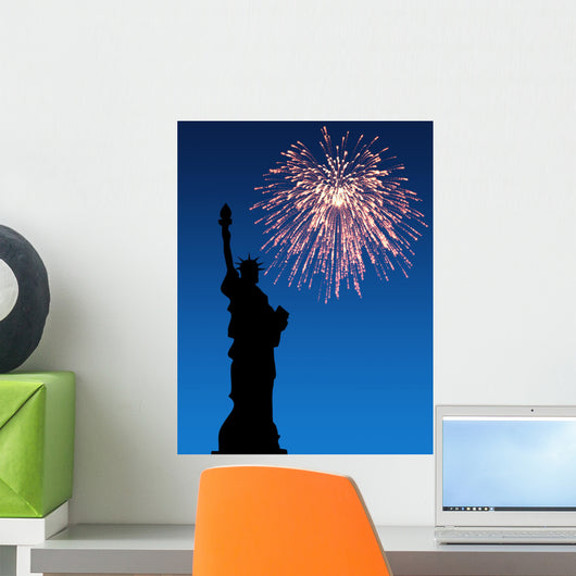 July 4th Fireworks Statue Wall Decal