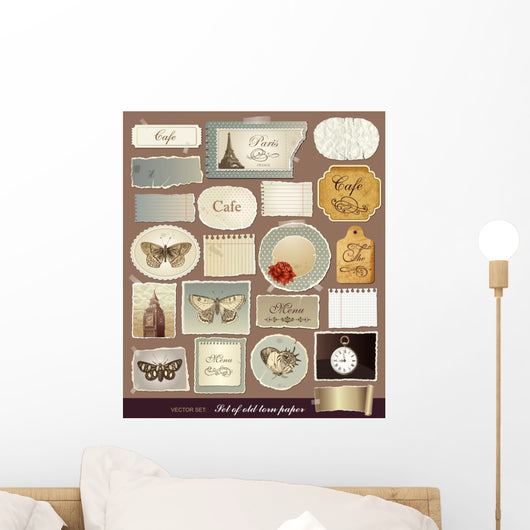 Vector Collection Old Papers Wall Decal