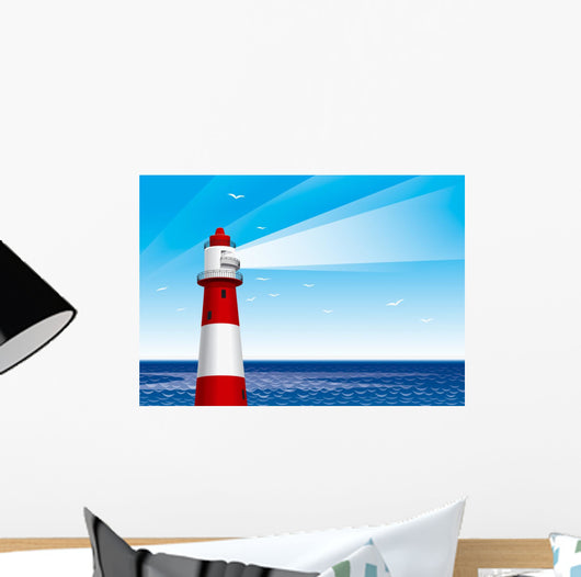 Simple Cartoon Lighthouse Wall Decal
