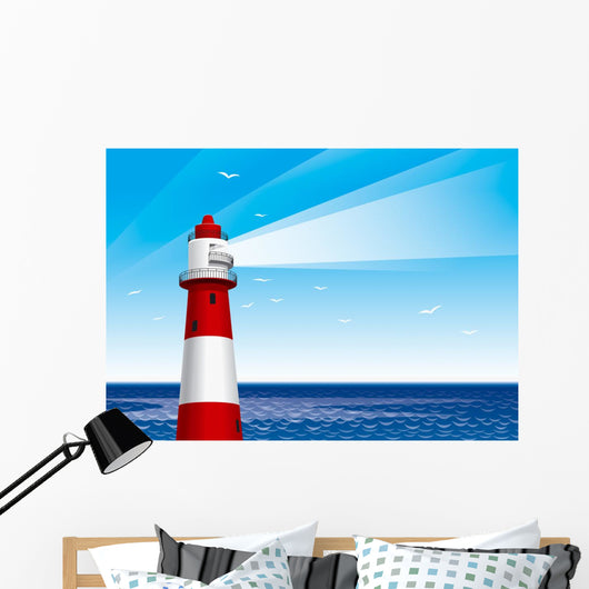 Simple Cartoon Lighthouse Wall Decal