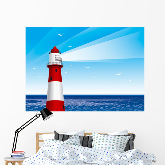 Simple Cartoon Lighthouse Wall Decal