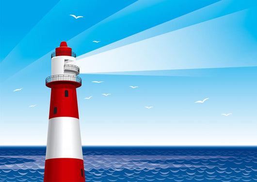 Simple Cartoon Lighthouse Wall Decal