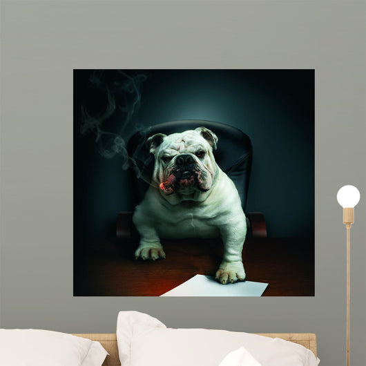 Baddest Bulldog Smoking Cigar Wall Decal