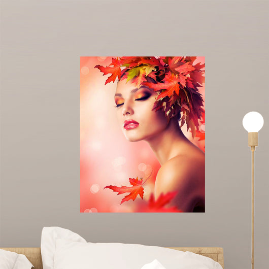 Autumn Beauty Fashion Portrait Wall Decal