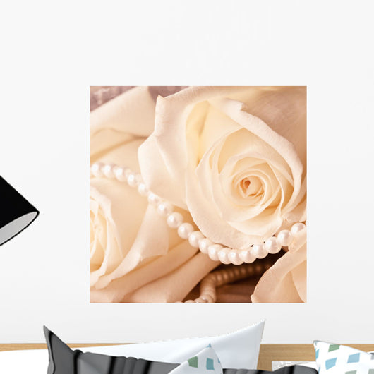 Pearl Beads and Cream Wall Decal