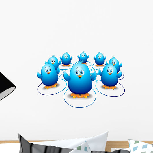 Chicks Birds Social Network Wall Decal