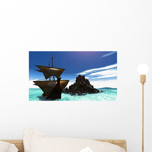 Pirate Ship Sea Front Wall Decal