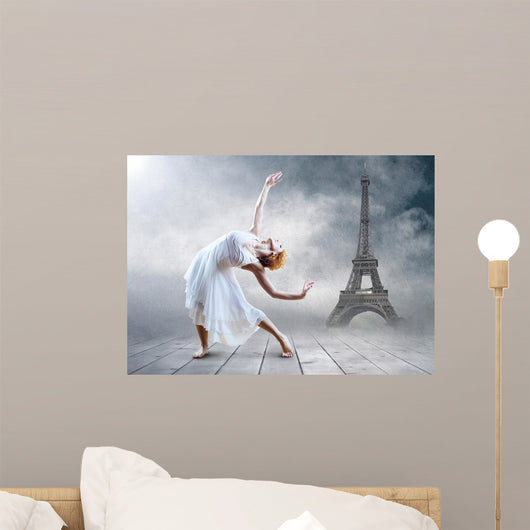 Woman Dancer Seating Posing Wall Decal