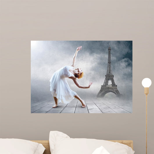 Woman Dancer Seating Posing Wall Decal