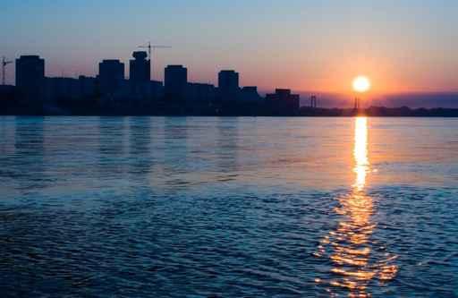 City River Sunrise Wall Decal