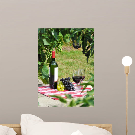 Red Wine and Grapes Wall Decal