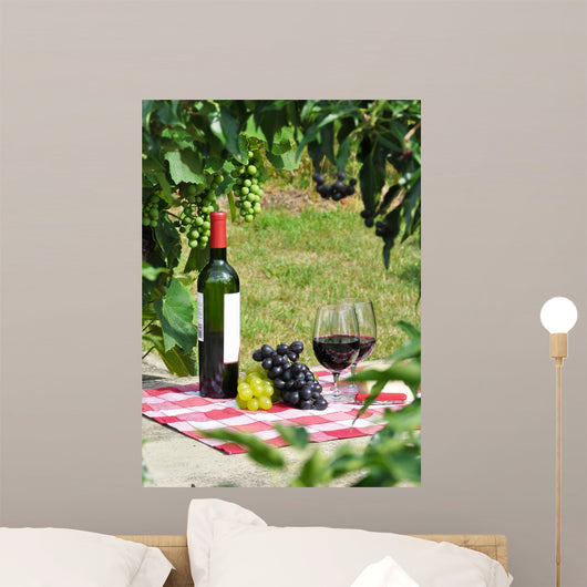 Red Wine and Grapes Wall Decal