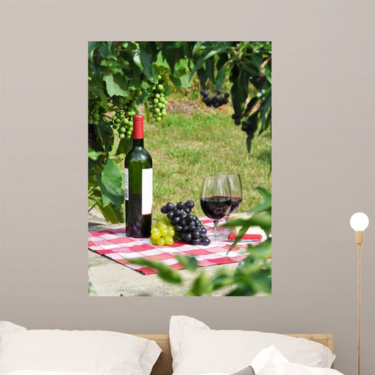 Red Wine and Grapes Wall Decal