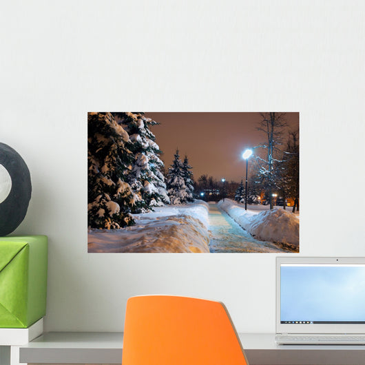 Spruce Trees Winter Park Wall Decal