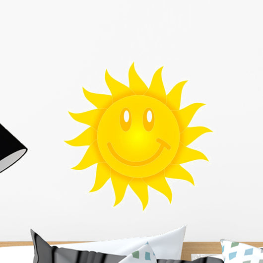 Smiling Cartoon Sun Wall Decal